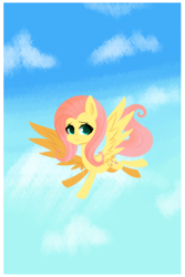 Size: 1280x1920 | Tagged: safe, artist:pinipy, character:fluttershy, cute, female, flying, lineless, minimal, solo