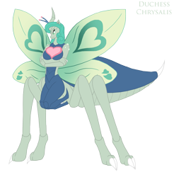 Size: 1965x2000 | Tagged: safe, artist:pyrus-leonidas, character:queen chrysalis, duchess chrysalis, female, insectified, kaiju, kaijufied, mirror universe, reversalis, simple background, solo, species swap, transparent background