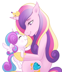 Size: 1825x2091 | Tagged: safe, artist:emberfan11, character:princess cadance, character:princess flurry heart, spoiler:s06, cute, flurrybetes, mama cadence, mother and daughter