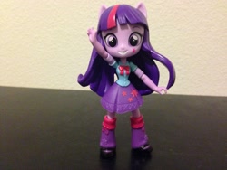 Size: 3264x2448 | Tagged: safe, artist:mildockart, derpibooru original, character:twilight sparkle, character:twilight sparkle (alicorn), species:alicorn, my little pony:equestria girls, clothing, cute, cutie mark, doll, equestria girls minis, irl, photo, review, skirt, solo, toy, twiabetes, waving
