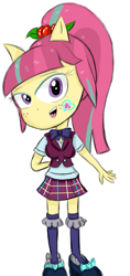 Size: 647x1370 | Tagged: safe, artist:mildockart, character:sour sweet, equestria girls:friendship games, g4, my little pony: equestria girls, my little pony:equestria girls, clothing, crystal prep academy, crystal prep academy uniform, cute, cutie mark, cutie mark on equestria girl, doll, equestria girls minis, female, looking at you, pony ears, school uniform, skirt, solo, sourbetes, toy