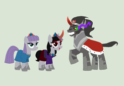 Size: 1204x836 | Tagged: safe, artist:obeliskgirljohanny, character:king sombra, character:maud pie, oc, oc:obsidian, parent:king sombra, parent:maud pie, obdessaverse, ship:maudbra, female, male, offspring, parents:maudbra, shipping, straight