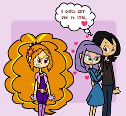 Size: 488x448 | Tagged: safe, artist:obeliskgirljohanny, character:adagio dazzle, character:king sombra, character:maud pie, ship:maudbra, my little pony:equestria girls, couple, humanized, latch, shipping, thought bubble