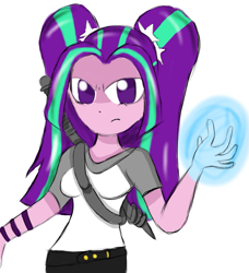 Size: 949x1039 | Tagged: safe, artist:mildockart, character:aria blaze, equestria girls:rainbow rocks, g4, my little pony: equestria girls, my little pony:equestria girls, cole macgrath, crossover, female, infamous, simple background, solo