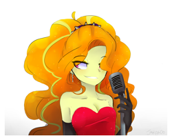Size: 2400x1950 | Tagged: safe, artist:jankrys00, character:adagio dazzle, my little pony:equestria girls, adoragio, bare shoulders, breasts, busty adagio dazzle, cleavage, clothing, crossover, cute, dress, evening gloves, eye clipping through hair, female, gloves, jessica rabbit, sexy, solo, who framed roger rabbit