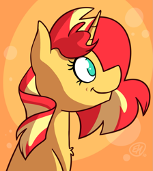 Size: 1017x1136 | Tagged: safe, artist:estrill, character:sunset shimmer, species:pony, species:unicorn, my little pony:equestria girls, bust, cute, female, portrait, shimmerbetes, solo