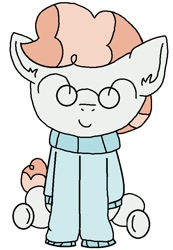 Size: 562x812 | Tagged: safe, artist:thefanficfanpony, character:svengallop, clothing, cute, eyes closed, glasses, male, solo, svenabetes, sweater, when he smiles