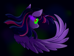 Size: 4000x3000 | Tagged: safe, artist:uunicornicc, character:twilight sparkle, character:twilight sparkle (alicorn), species:alicorn, species:pony, corrupted, corrupted twilight sparkle, dark background, dark magic, female, magic, solo, sombra eyes