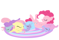Size: 1200x800 | Tagged: safe, artist:otterlore, character:fluttershy, character:pinkie pie, species:sheep, spoiler:s03, crystal empire, ewe, simple background, tiny ewes, white background