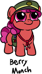 Size: 168x296 | Tagged: safe, artist:aa, oc, oc only, oc:berry munch, species:earth pony, species:pony, female, filly, filly guides, smiling, solo