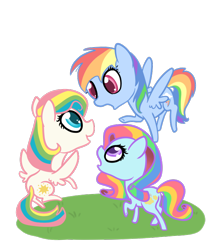 Size: 650x750 | Tagged: safe, artist:otterlore, character:rainbow dash, g1, g1 to g4, generation leap, simple background, starshine, sunlight (g1), transparent background