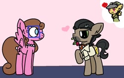 Size: 923x586 | Tagged: safe, artist:thefanficfanpony, character:daring do, character:doctor caballeron, oc, oc:crescendo hearts, male, shipping implied, straight