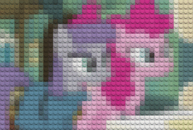 Size: 399x269 | Tagged: safe, artist:theanimefanz, character:maud pie, character:pinkie pie, species:earth pony, species:pony, lego, mosaic