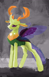 Size: 5500x8500 | Tagged: safe, artist:owlvortex, character:thorax, species:changeling, species:reformed changeling, episode:to where and back again, g4, my little pony: friendship is magic, absurd resolution, changeling king, male, solo, spread wings, wings