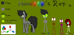 Size: 4600x2200 | Tagged: safe, artist:nekro-led, oc, oc only, oc:nekro led, oc:umbreow, ponysona, absurd resolution, height difference, reference sheet, solo
