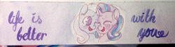 Size: 1830x500 | Tagged: safe, artist:whale, character:starlight glimmer, character:trixie, species:pony, species:unicorn, ship:startrix, crying, female, lesbian, mare, shipping, tears of joy, traditional art, watercolor painting
