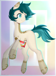 Size: 1337x1815 | Tagged: safe, artist:clefficia, oc, oc only, species:earth pony, species:pony, abstract background, candy, food, male, skittles, solo, stallion
