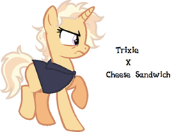Size: 600x457 | Tagged: safe, artist:yaaaco, oc, oc only, parent:cheese sandwich, parent:trixie, parents:cheesixie, offspring, simple background, solo, white background