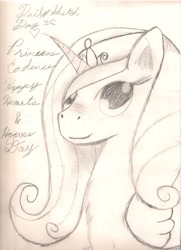 Size: 1693x2336 | Tagged: safe, artist:silversthreads, character:princess cadance, species:alicorn, species:pony, daily sketch, female, mare, sketch, solo, traditional art