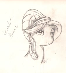 Size: 1313x1453 | Tagged: safe, artist:silversthreads, character:ruby love, species:crystal pony, species:pony, daily sketch, sketch, solo, traditional art