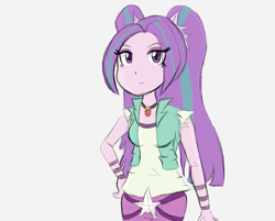 Size: 1476x1188 | Tagged: safe, artist:mildockart, character:aria blaze, equestria girls:rainbow rocks, g4, my little pony: equestria girls, my little pony:equestria girls, clothing, eyeshadow, female, looking at you, makeup, simple background, solo