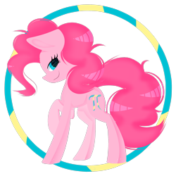 Size: 1861x1861 | Tagged: safe, artist:lixthefork, character:pinkie pie, species:earth pony, species:pony, female, lidded eyes, pi, pi day, raised hoof, simple background, smiling, solo, transparent background