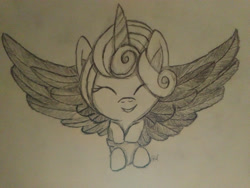 Size: 4160x3120 | Tagged: safe, artist:silversthreads, character:princess flurry heart, species:alicorn, species:pony, absurd resolution, daily sketch, diaper, female, filly, sketch, solo, traditional art