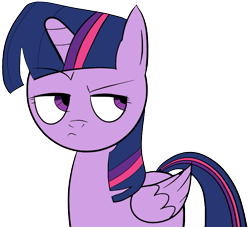 Size: 715x649 | Tagged: safe, artist:totallynotabronyfim, character:twilight sparkle, character:twilight sparkle (alicorn), species:alicorn, species:pony, :<, annoyed, female, frown, lidded eyes, looking back, mare, raised eyebrow, simple background, skeptical, solo, transparent background