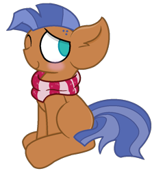 Size: 891x934 | Tagged: safe, artist:thefanficfanpony, character:spearhead, species:earth pony, species:pony, episode:a flurry of emotions, g4, my little pony: friendship is magic, blank flank, impossibly large ears, male, simple background, sitting, solo, stallion, that was fast, transparent background