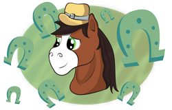 Size: 4346x2782 | Tagged: safe, artist:moonlightfan, character:trouble shoes, episode:appleoosa's most wanted, g4, my little pony: friendship is magic, absurd resolution, cute, happy, horseshoes, lucky horse, male, smiling, solo, troublebetes