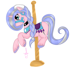 Size: 1120x1080 | Tagged: safe, artist:silversthreads, oc, oc only, oc:silverthread, species:pony, species:unicorn, carousel, female, mare, solo