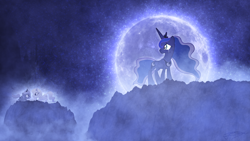 Size: 1920x1080 | Tagged: safe, artist:90sigma, artist:jamey4, artist:pluckyninja, edit, character:princess celestia, character:princess luna, species:alicorn, species:pony, cewestia, crying, female, filly, mare, memories, moon, pink-mane celestia, sunshine sunshine, vector, wallpaper, wallpaper edit, woona, younger