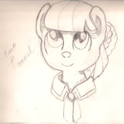 Size: 1692x1700 | Tagged: safe, artist:silversthreads, character:coco pommel, species:pony, bust, daily sketch, female, portrait, sketch, solo, traditional art