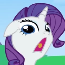 Size: 442x442 | Tagged: safe, artist:misterdavey, character:rarity, species:pony, species:unicorn, cropped, faec, female, gasp, grimdark source, le gasp, mare, reaction image, shocked, smile hd, solo