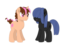Size: 1024x705 | Tagged: safe, artist:limedreaming, oc, oc only, oc:neigh sayer, oc:think pink, species:earth pony, species:pony, species:unicorn, my little pony: the movie (2017), female, male, mare, movie accurate, neink, simple background, stallion, style emulation, transparent background