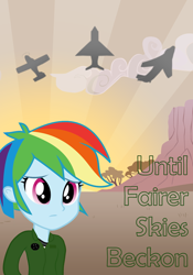 Size: 524x750 | Tagged: safe, artist:totallynotabronyfim, character:rainbow dash, my little pony:equestria girls, alternate hairstyle, clothing, cover art, flight suit, mig-21