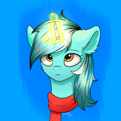 Size: 1024x1024 | Tagged: safe, artist:crash9902, rcf community, character:lyra heartstrings, species:pony, bust, clothing, female, magic, portrait, scarf, solo