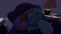 Size: 540x304 | Tagged: safe, artist:the_fatcat, character:rainbow dash, species:pegasus, species:pony, 3d, bed, female, sleeping, solo, source filmmaker