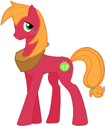 Size: 621x745 | Tagged: safe, artist:totallynotabronyfim, character:big mcintosh, species:earth pony, species:pony, female, macareina, mare, rule 63, simple background, solo, transparent background, yoke