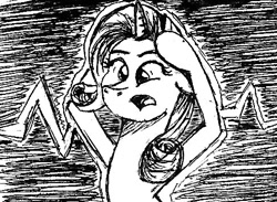 Size: 486x356 | Tagged: safe, artist:moonlightfan, character:rarity, species:pony, species:unicorn, armpits, black and white, bust, female, grayscale, mare, monochrome, open mouth, solo