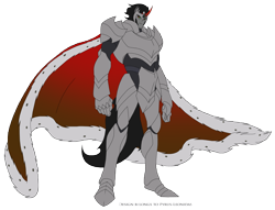 Size: 3331x2542 | Tagged: safe, artist:pyrus-leonidas, character:king sombra, species:human, armor, badass, cape, clothing, horned humanization, humanized, male, pony coloring, simple background, solo, stupid sexy sombra, tailed humanization, transparent background