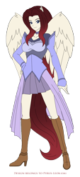 Size: 1338x2962 | Tagged: safe, artist:pyrus-leonidas, oc, oc only, oc:blade dancer, species:human, clothing, female, humanized, looking at you, simple background, smiling, transparent background, winged humanization, wings