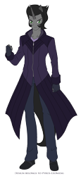 Size: 1448x3158 | Tagged: safe, artist:pyrus-leonidas, character:king sombra, species:human, clothing, coat, horned humanization, humanized, looking at you, male, pants, simple background, smiling, solo, transparent background, younger