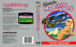 Size: 3366x2100 | Tagged: safe, artist:atariboy2600, character:applejack, species:dragon, episode:rescue at midnight castle, g1, my little pony 'n friends, atari 2600, box art, fake, game, parker brothers, stratadon, stratodon, video game