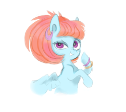 Size: 978x866 | Tagged: safe, artist:pinkablue, character:windy whistles, species:pegasus, species:pony, alternate hairstyle, female, freckles, mare, simple background, sketch, solo, white background, younger