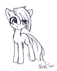 Size: 617x775 | Tagged: safe, artist:inowiseei, character:limestone pie, species:earth pony, species:pony, female, mare, monochrome, sketch, solo