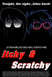 Size: 540x800 | Tagged: safe, artist:totallynotabronyfim, character:dj pon-3, character:octavia melody, character:vinyl scratch, cover art, sunglasses