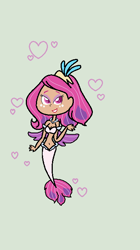 Size: 374x666 | Tagged: safe, artist:obeliskgirljohanny, character:queen novo, species:human, my little pony: the movie (2017), bandeau, belly button, breasts, cleavage, female, humanized, mermaid, midriff, solo