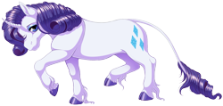 Size: 2100x1000 | Tagged: safe, artist:kittehkatbar, character:rarity, species:classical unicorn, species:pony, species:unicorn, cloven hooves, female, leonine tail, looking at you, mare, simple background, smiling, solo, transparent background, unshorn fetlocks