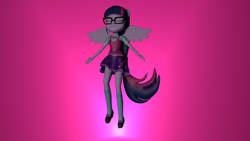 Size: 3840x2160 | Tagged: safe, artist:aryatheeditor, character:twilight sparkle, character:twilight sparkle (alicorn), character:twilight sparkle (scitwi), species:eqg human, my little pony:equestria girls, 3d, eyes closed, female, ponied up, scitwilicorn, solo, source filmmaker